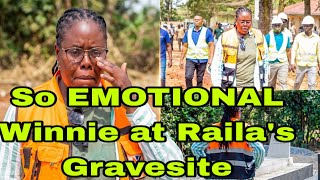 So Emotional 😭Winnie Odinga Breaks Down in Tears at Raila Odinga’s Grave while Building a Mausoleum